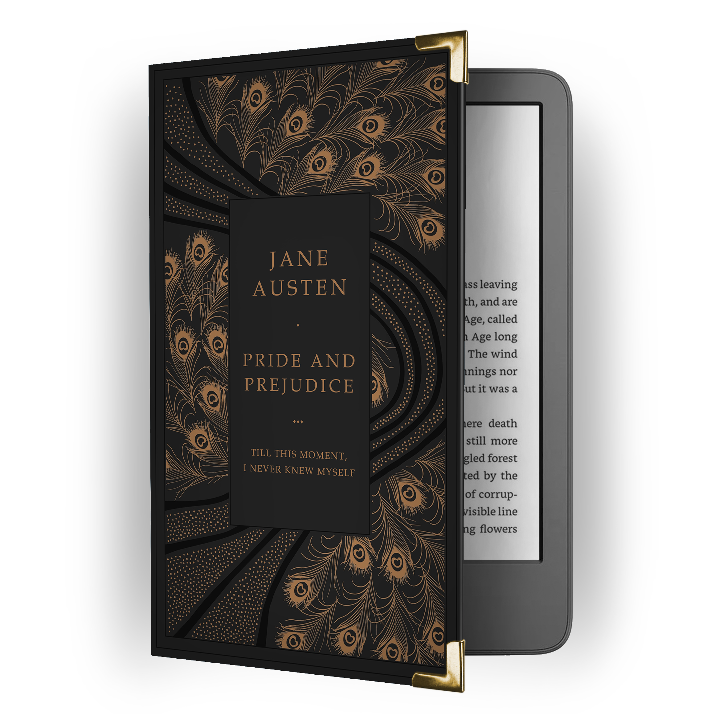Funda para Kindle - Pride and Prejudice - Jane Austen - DORADO